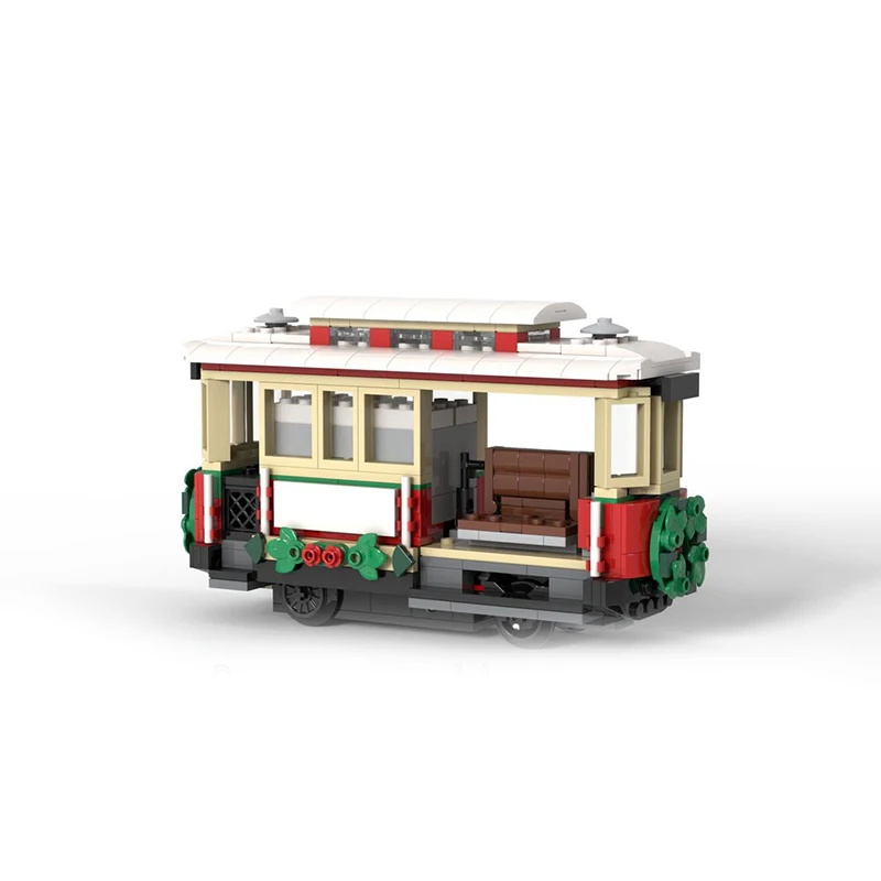 432pcs MOC Tram Powered UP Modified Color Sensor Seasonal Christmas Model Building Blocks Advanced Build Pack Premium Toy Gift