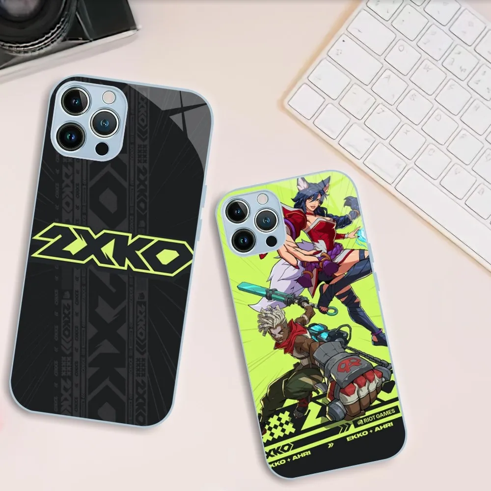 

Game 2-2XKO Phone Case For iphone Tempered Glass 11 14 12 13 Mini Pro Plus X XS MAX XR Cover