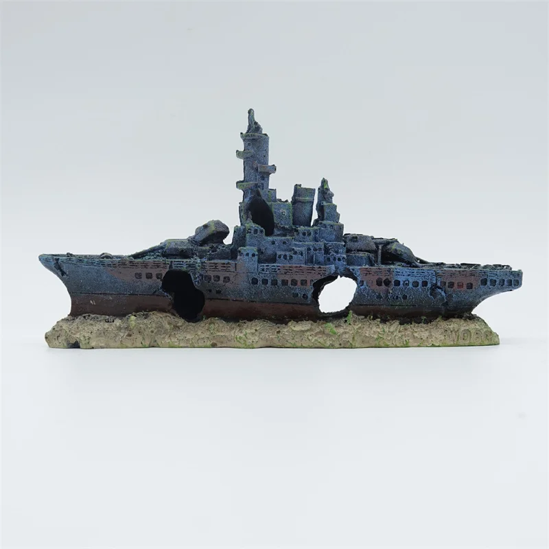 Simulated Sunken Ship Decorations, Dropping Ship, Submarine Resin, Sailboat, Aquarium, Decoration