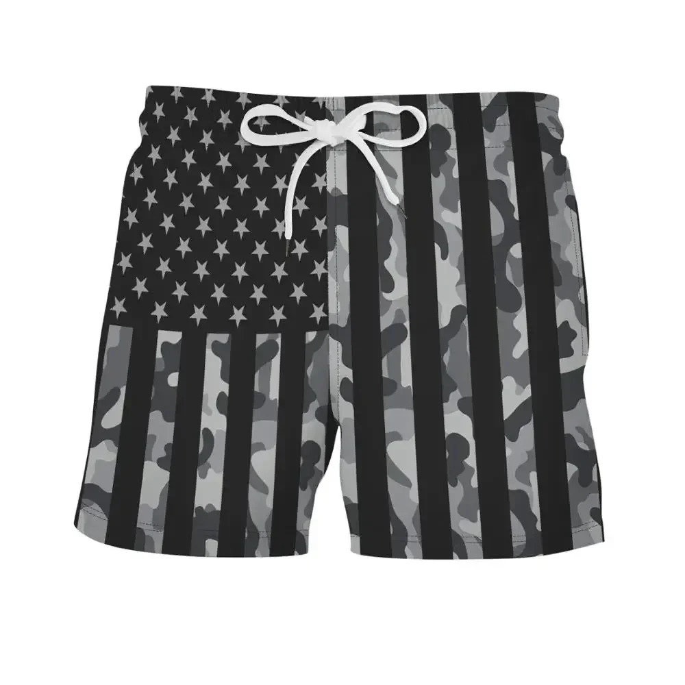 Summer Kids American Flag Beach Shorts Men 3D Printed Vintage Beach Short Pants Children Fashion Clothing Hawaii Streetwear