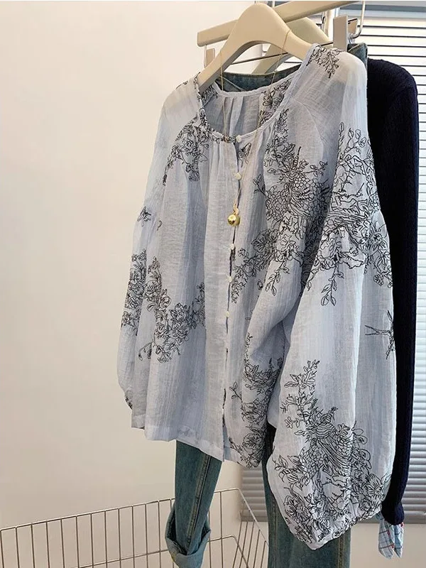 

Новая китайская свободная рубашка-поло для мужчин: тонкая, дышащая, комфортная, для осени и весны, с эффектом высокого качества