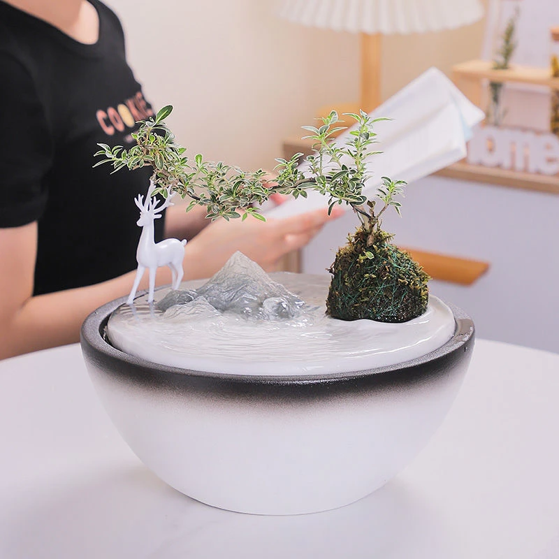 

Multi-functional Ceramic Fountain Indoor Decor Cat Water Fountain Dog Drinking Bowl Pet Water Dispenser Electronic Pet Fountain