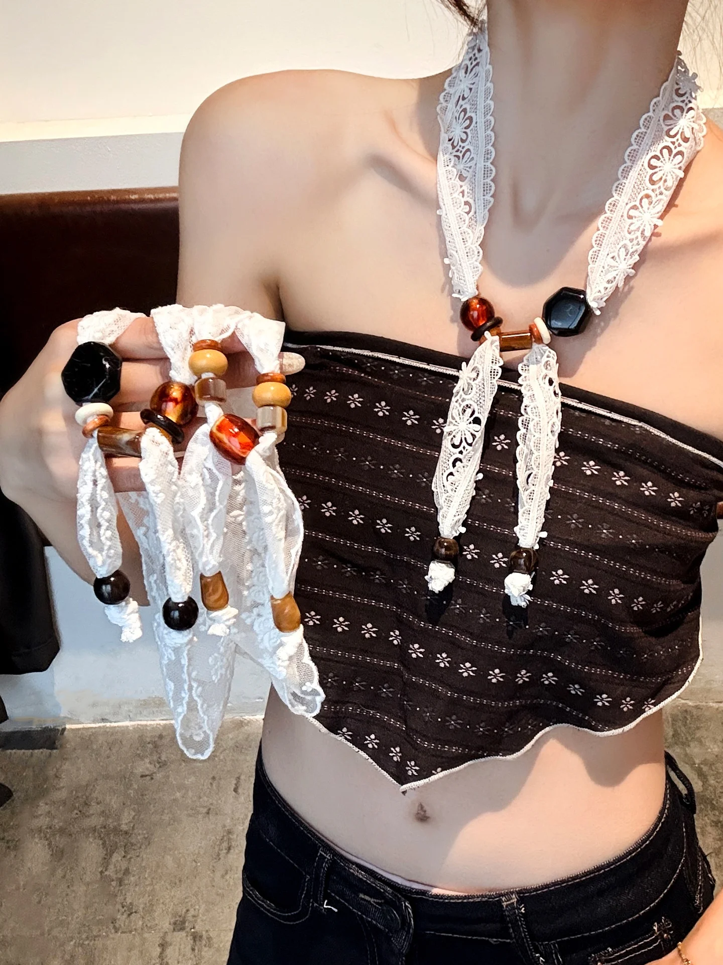 lenco-de-seda-branco-com-renda-e-micangas-feminino-colecao-primavera-verao-2026-novo-longo-retangular-versatil-decorativo-pequeno
