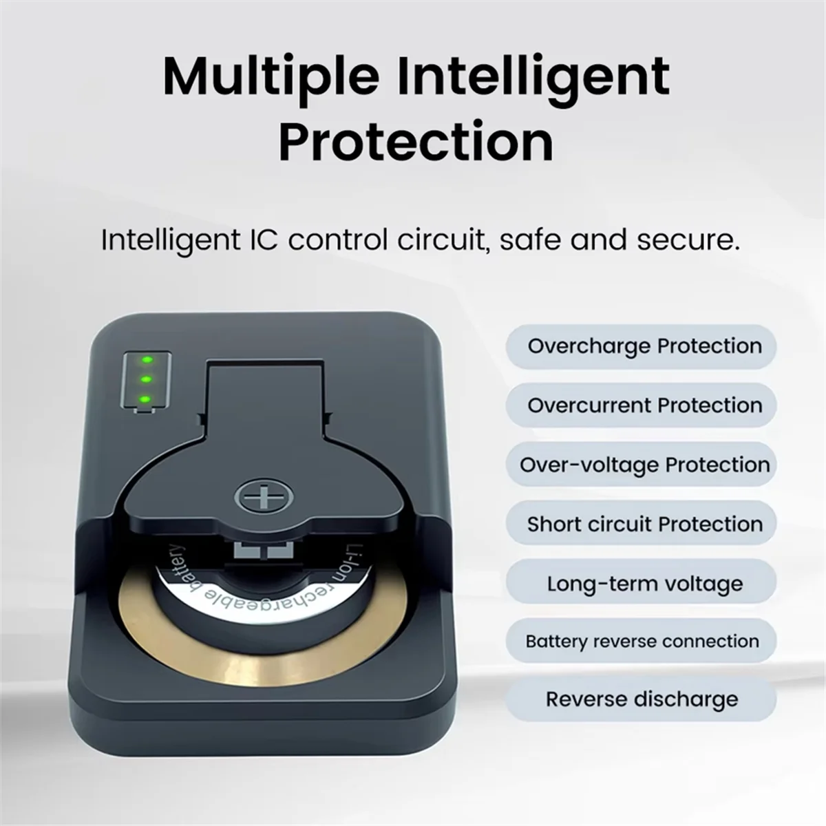 T85C USB C เหรียญเซลล์แบตเตอรี่ปุ่มสําหรับ LIR1025/1220/1254/1620/1632/2016/2025/2032/2430 ปุ่มแบตเตอรี่ Charger A