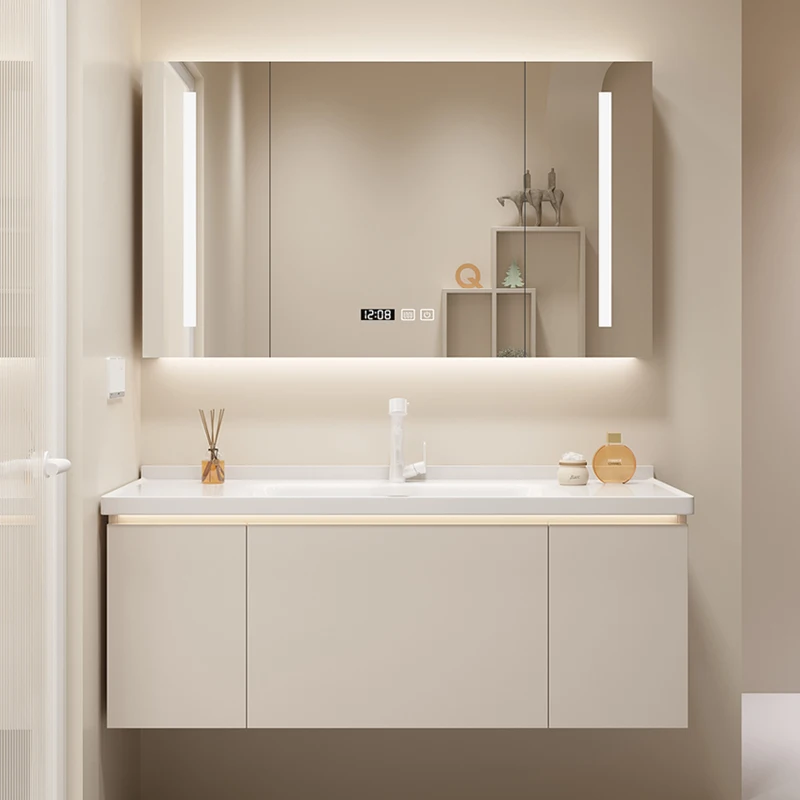 Smart, bathroom cabinet, ceramic, integrated, hand wash, washbasin, combination, storage
