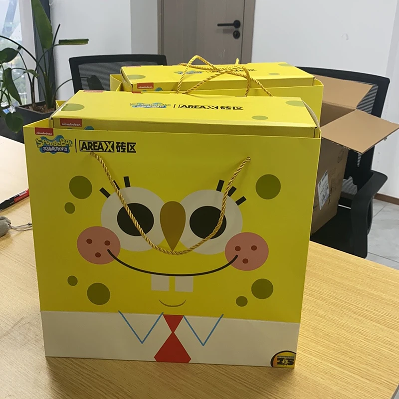 Área-x bob esponja calças quadradas patrick estrela 25th aniversário blocos de construção caixa cega diy montagem modelo figura crianças presente dos desenhos animados