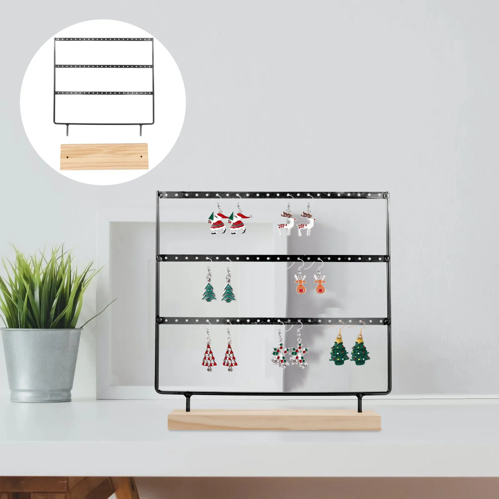 

1Pcs Earring Necklace Display Stand Modern Jewelry Holder Stand Three Tier Storage Rack for Jewelry Shop Clothing Store