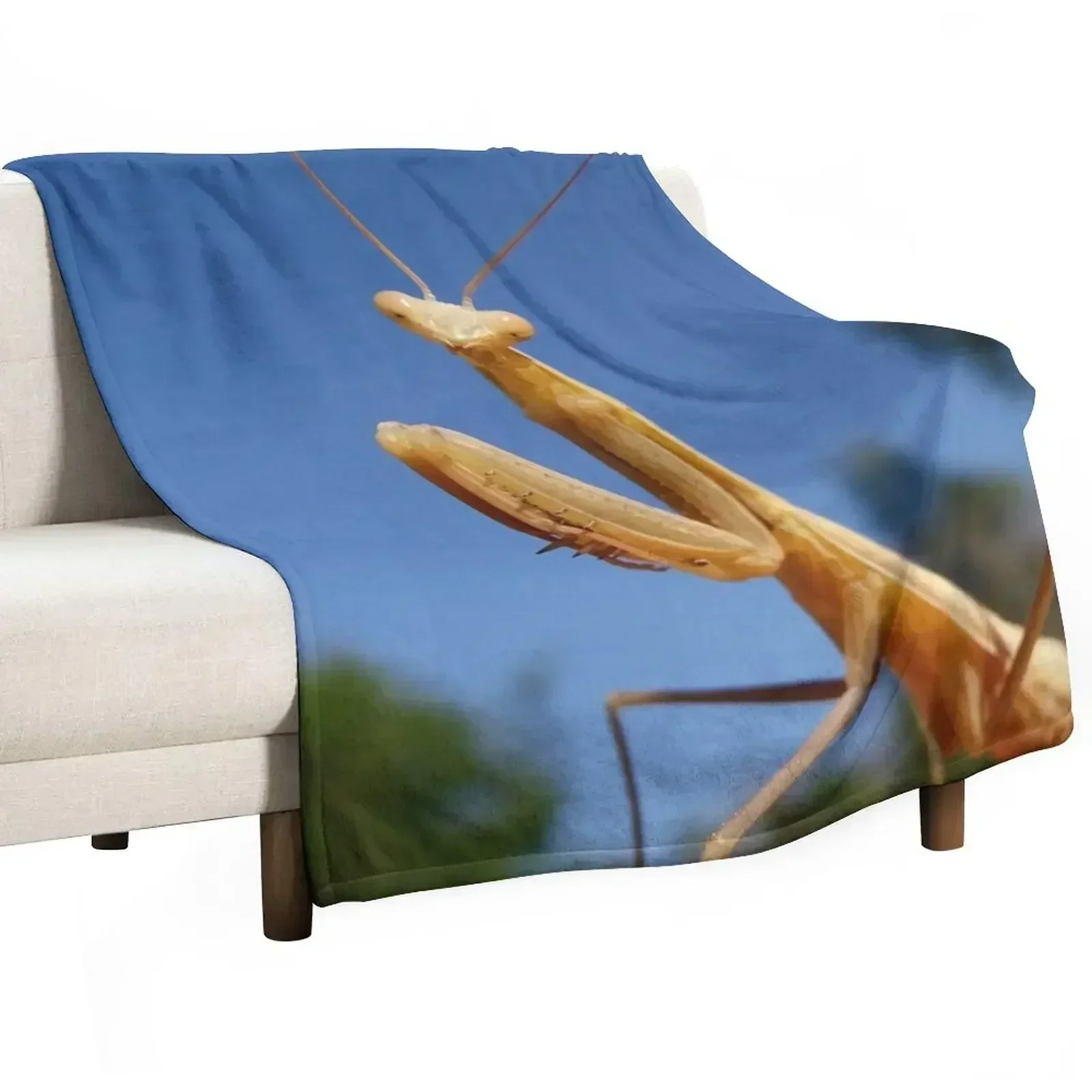 

Praying mantis Throw Blanket Lightweight Warm Blanket for Indoor Outdoor Use