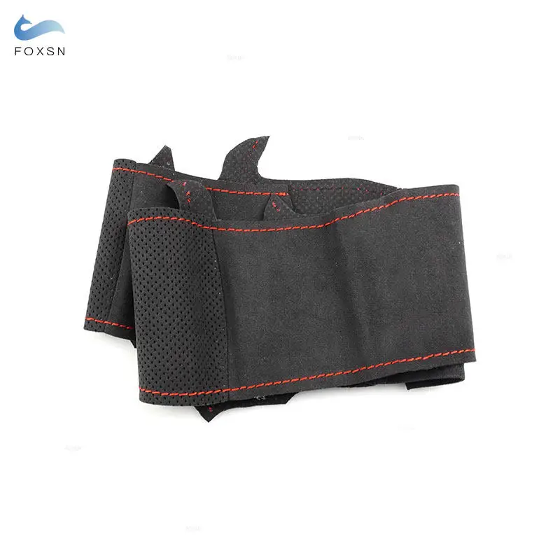 

Hand-stitched Car Steering Wheel Cover Trim For BMW X5 E70 2006-2013 X6 E71 2008-2014 E72 2009 2010 Suede Perforated Leather