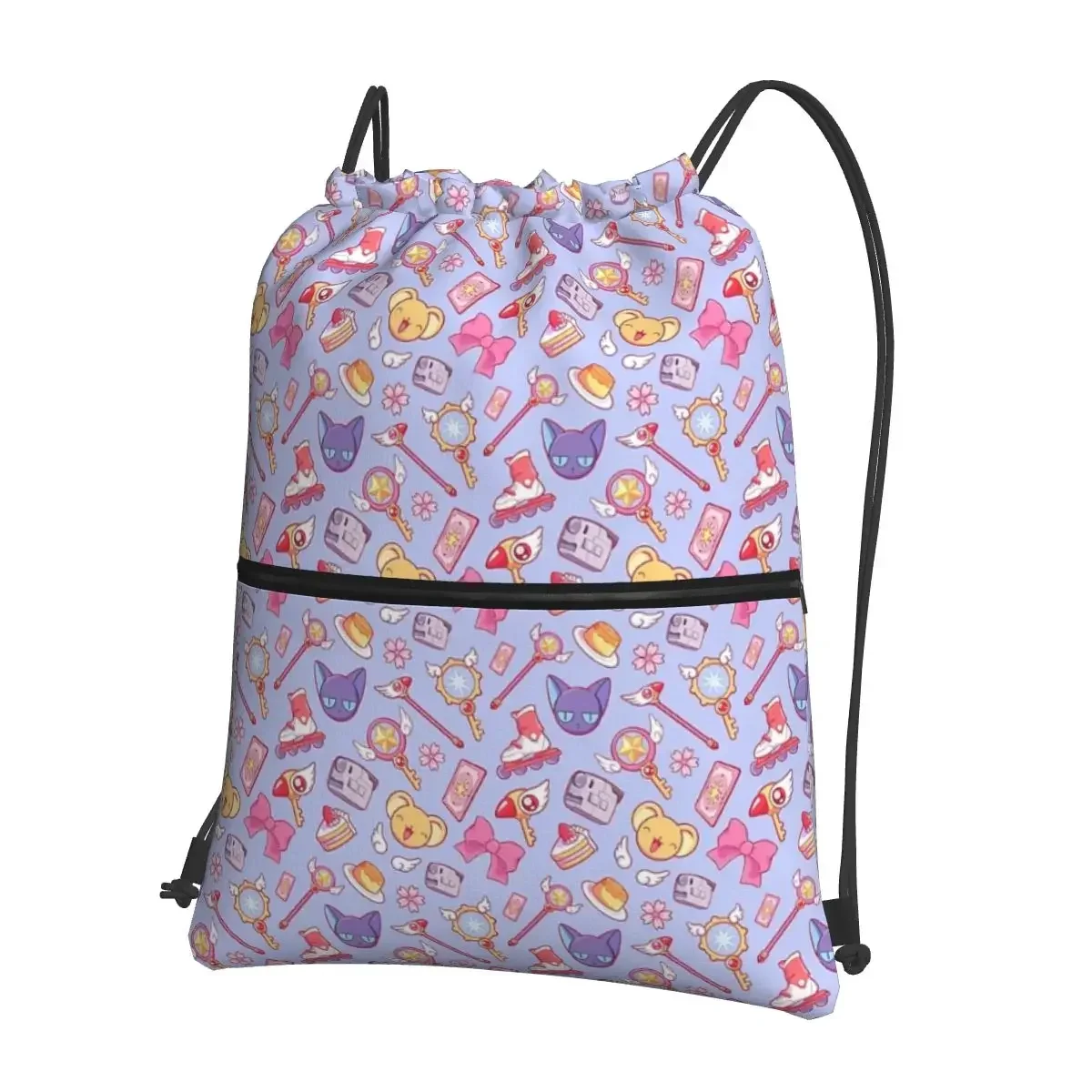 Sakura Card Captor - Violet Backpacks Drawstring Bag Multi-function Drawstring Bundle Pocket Book Bags For School Students