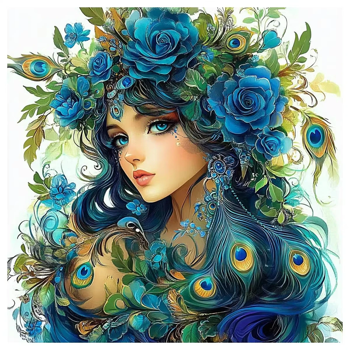 Peacock Princess 500PCS/1024 PCS Jigsaw Puzzles Relaxing Family Activity Games for Living Room Home Decor Gift