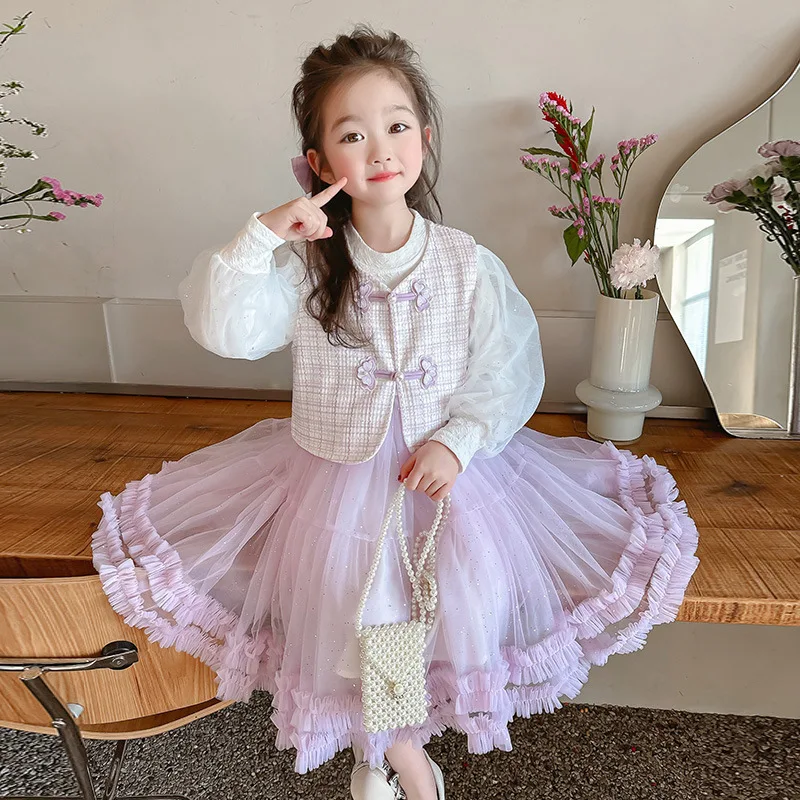 

Baby Girl Dress Girls Spring and Autumn Dress 2024 New Baby Spring Princess Dresses Girls Spring Children Fashion Dresses