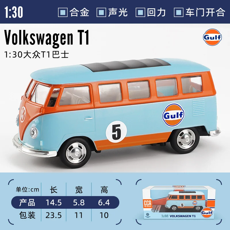 CCA Volkswagen T1 Diecast Gulf Gas Station Simulation Toys Model Camaro Beetle Ford GT Collection Juguetes Gift For Kids Boys