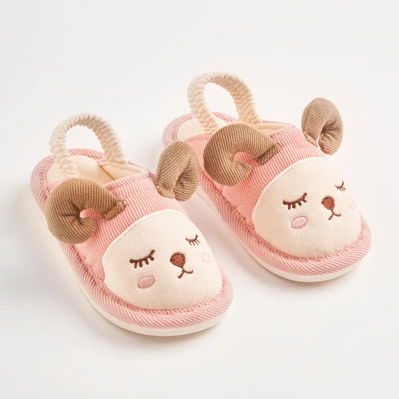 

Autumn Baby Boys Girls Cotton Slippers Home Cute Dinosaur Cartoon Print Warm Soft Kids Casual Shoes Indoor Non-slip Child Shoes