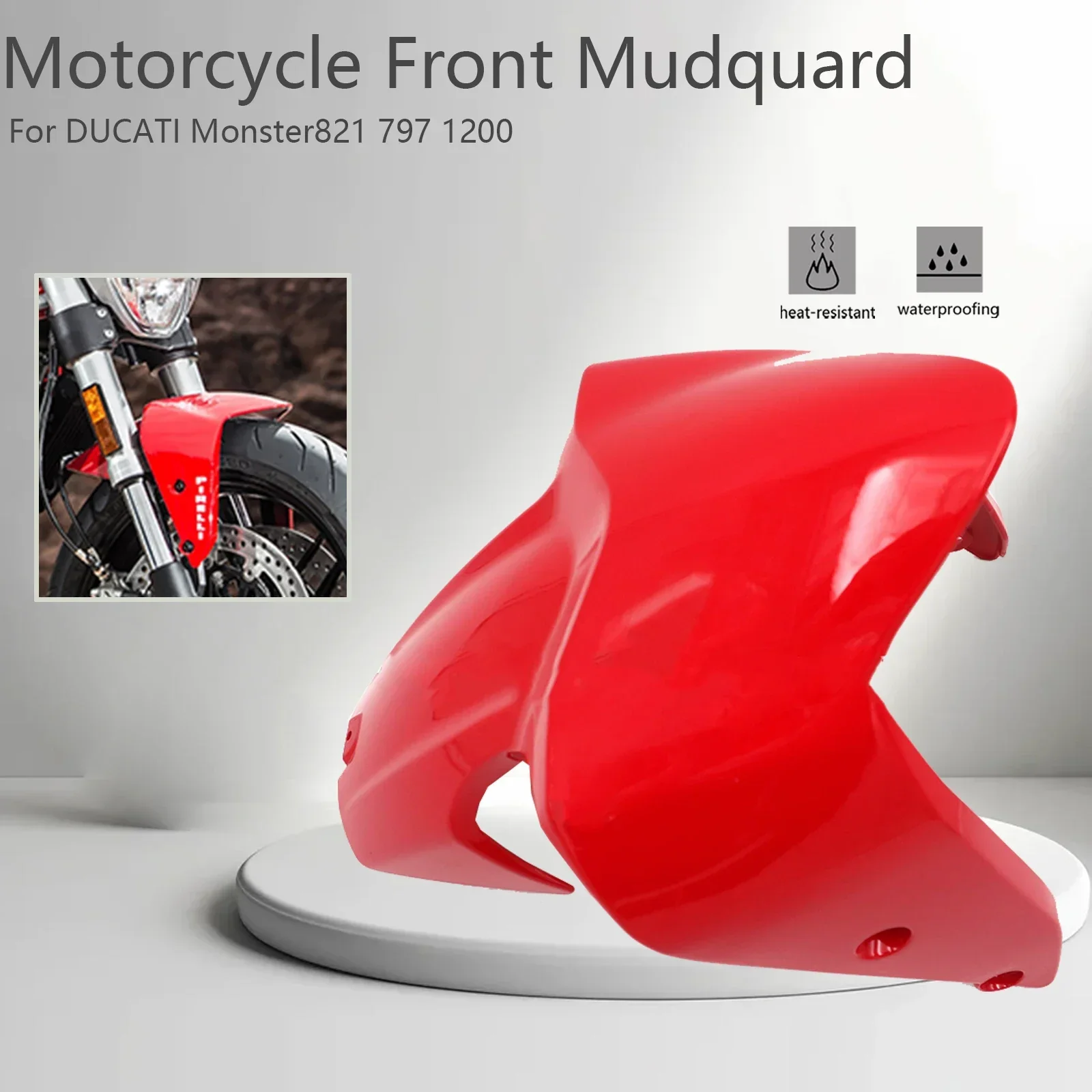 

For Ducati Monster 797 2017-2022 821 2018-2022 1200 2014-2022 Motorcycle Front Fender Mudflap Splash Mud ABS Guard Cover