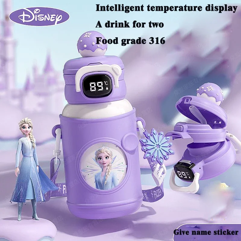 

Умная изолированная чашка Disney 316, детская пищевая двойная соломинка для питья, студенческий чайник из нержавеющей стали, чашка для воды