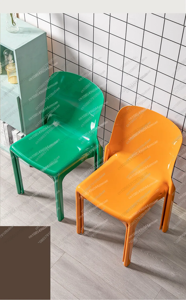 YY Lazy space plastic dining chair apartment designer Medieval green book table and chair Nordic online celebrity backrest chair