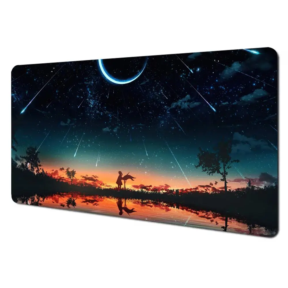 Meteor Shower Mouse Pad XL Computer Accessories Office Game Table Mats Rubber Anti-slip Gaming Keyboard Mousepads XXL Desk Pads