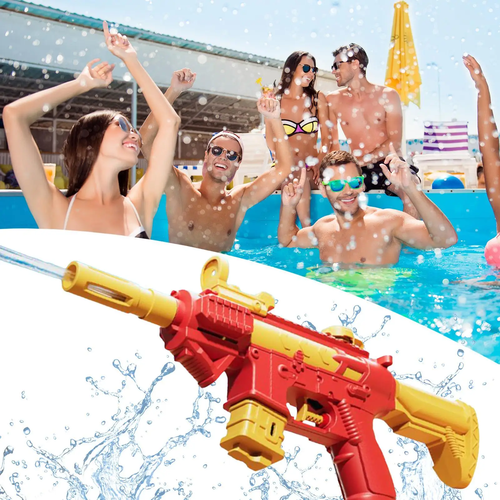 M416 Waterpistool Elektrisch pistool Schietspeelgoed Volautomatisch Zomerschieten Strand Buiten Leuk speelgoed voor kinderen Jongens Meisje Volwassenen Cadeau