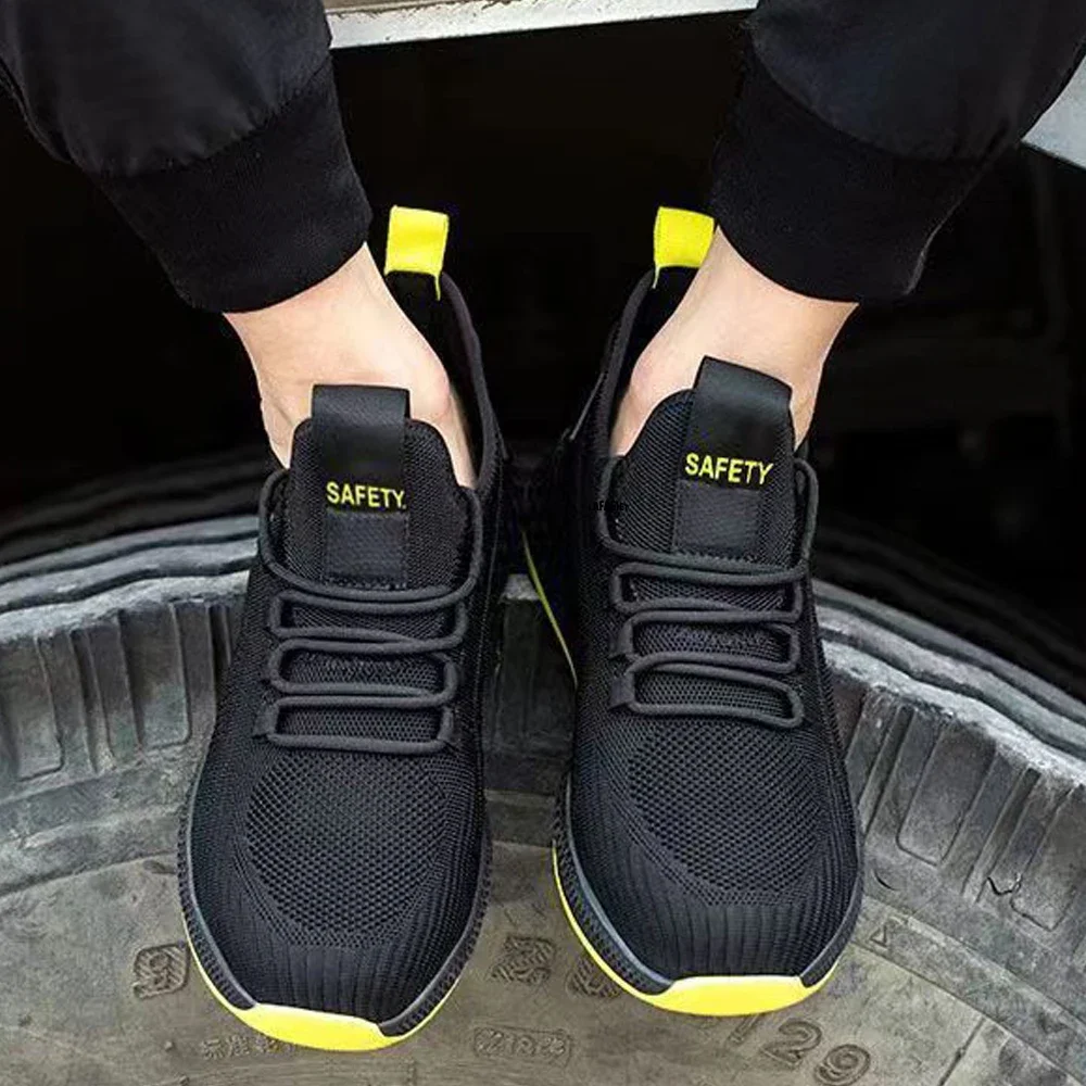 Taglia 37-48 scarpe antinfortunistiche da lavoro traspiranti, scarpe da lavoro con punta in acciaio antiurto, scarpe da lavoro da uomo stivali