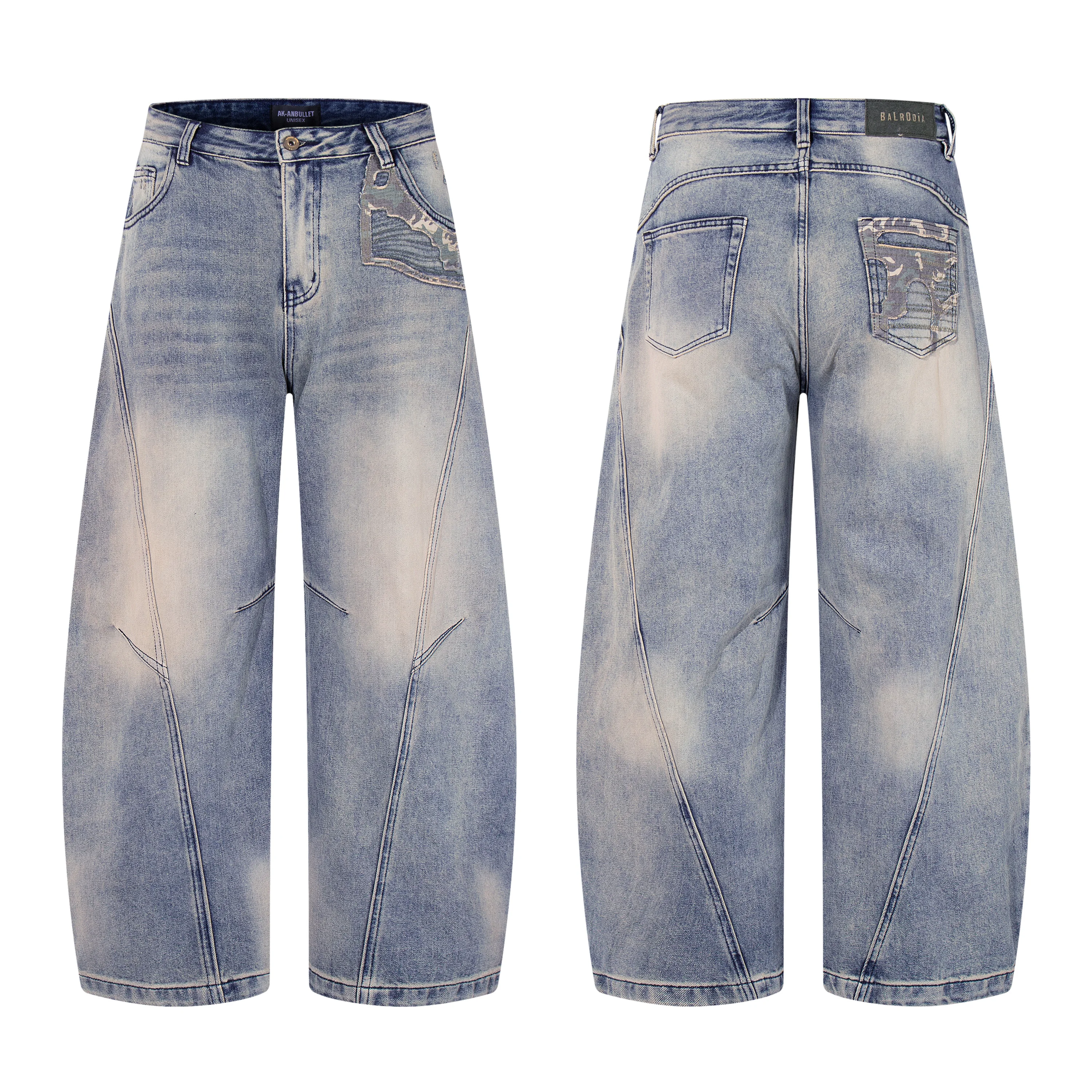 Bild 4: AL80051 BLCG Hochwertige Loose-Fit Jeans mit Hoher Taille, Robuste Unisex Mode-Jeans