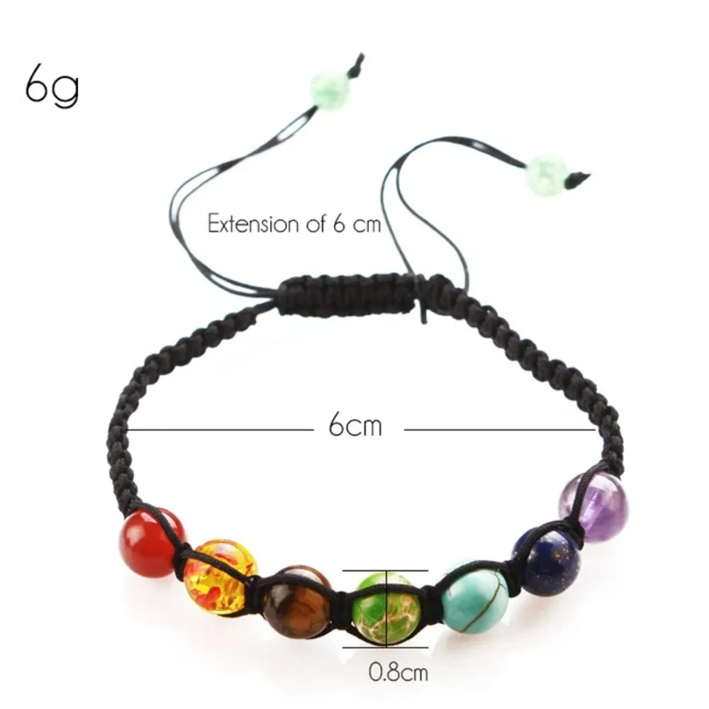 FSUNION 2025 New 8mm Big Beads 7 Chakra Bracelet Yoga Healing Balance Supernatural Lava Reiki Stones Fashion Jewelry Gifts