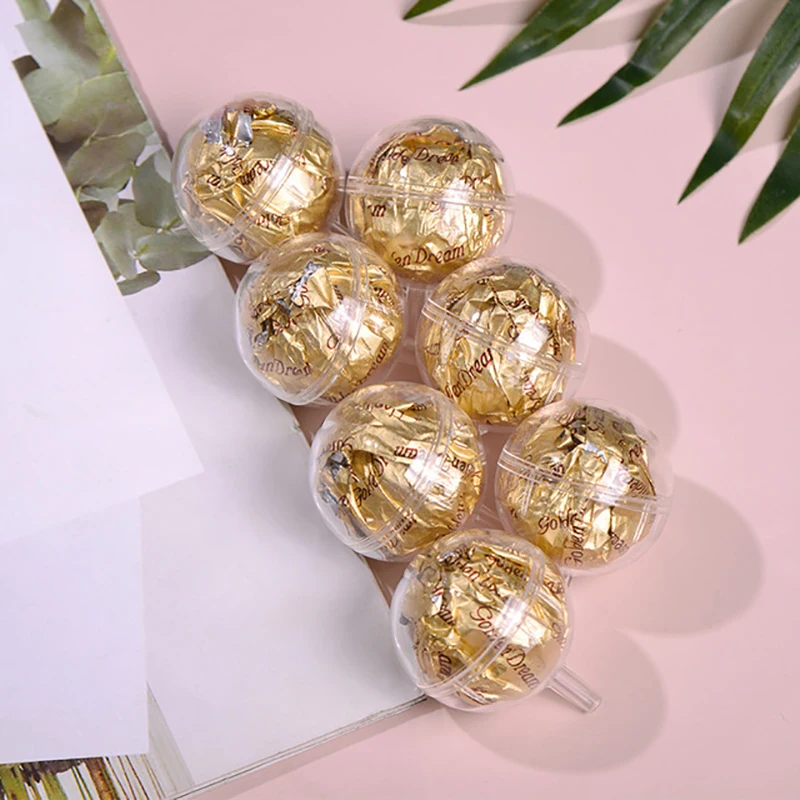 50/10Pc Clear Chocolate Box Truffle Liner Flower Candy Box Bouquet Chocolate Ball Holder case Valentines Day Gift Party Decor