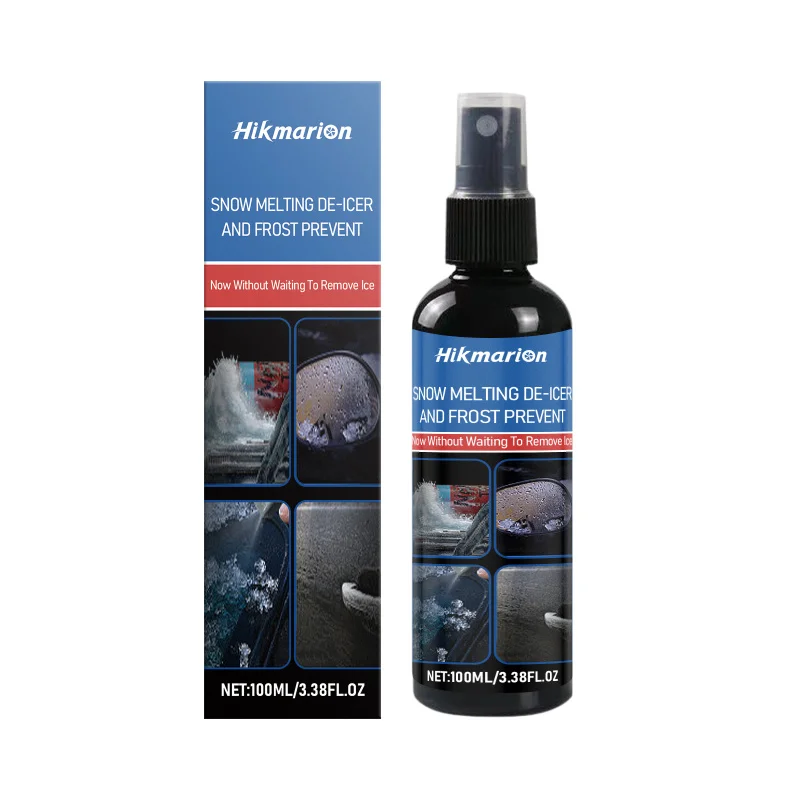 Hikmarion Car De-Icer & Snow Melter - Fast Ice Melting Spray with Ethanol, Anti-Freezing Winter Auto Accessory