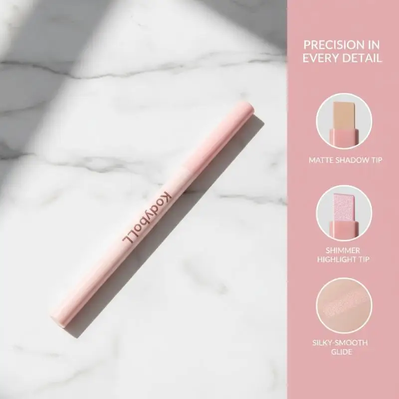 Matte Dual-Tone Under-Eye Highlight Shadow Pencil Gentle Non-Irritating Nude Beige Brown Shades for Sensitive Skin Users