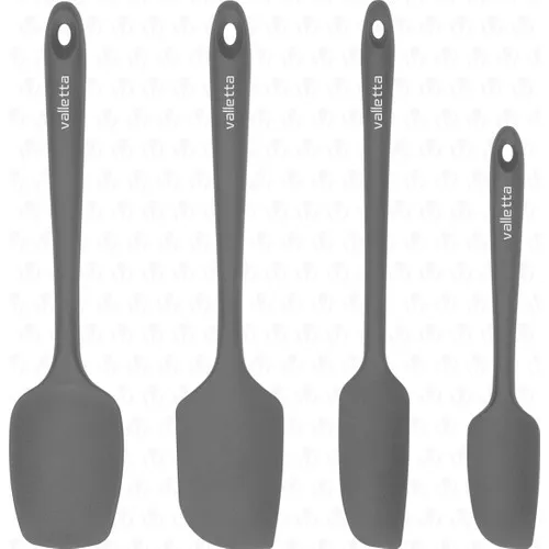 Osteris Heat Resistant Fireproof Non-stick Silicone Spatula Set 4 Pieces Grey