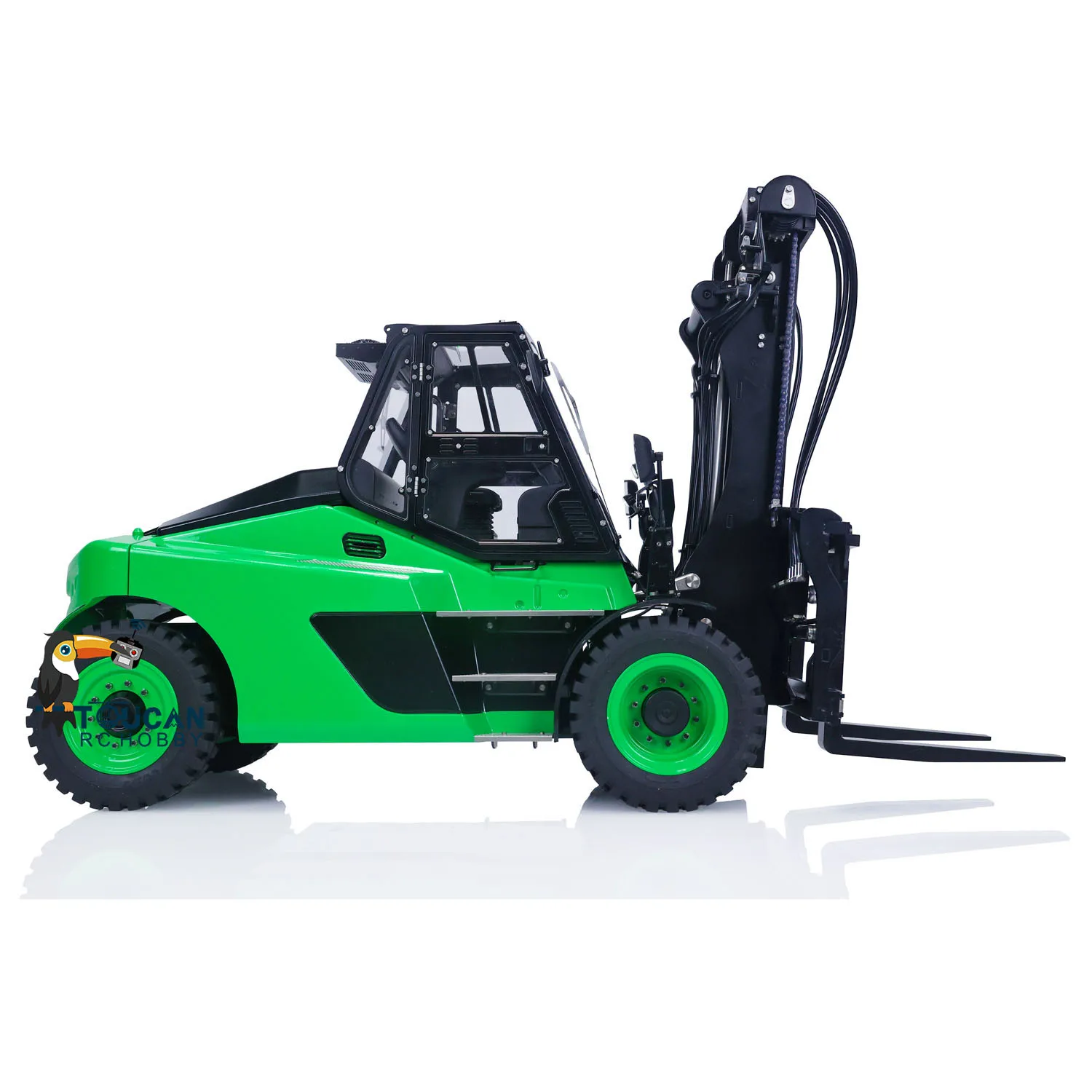 Toys 1/14 LESU Aoue-LD160S RC Hydraulic Forklift Assembled Painted Green Engineering Truck Cars Light Sound Model THZH1470