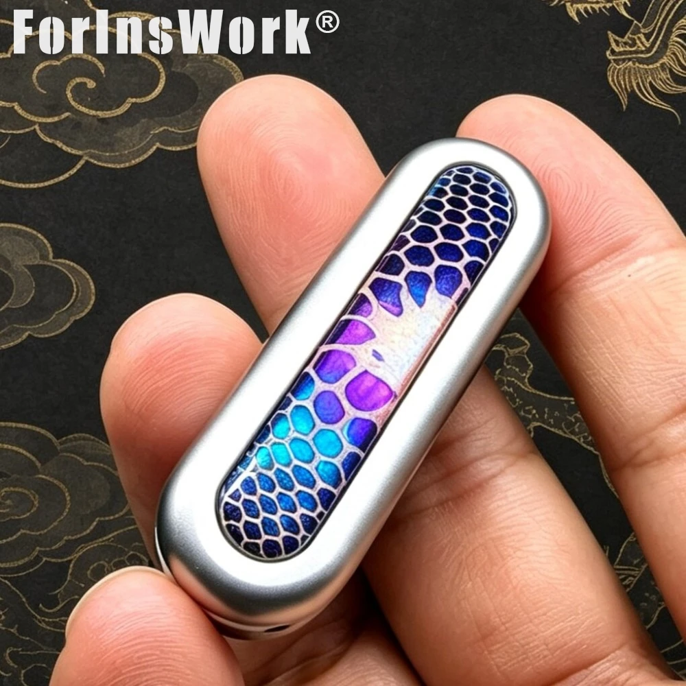 ZZEDC Tiny Bean +Stainless Steel DIY Patch Push Slider Mini Size Adult Toy Stress Stress Relief Toys EDC Necklace