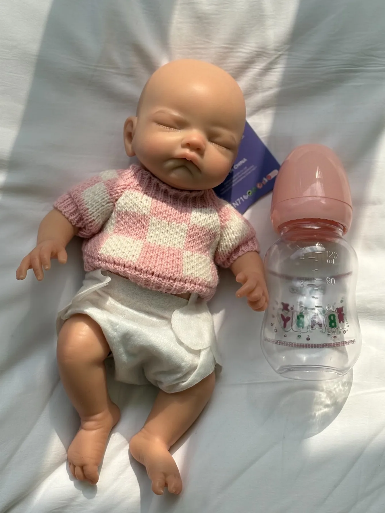 

10 Inch Bebe Silicone Newborn Baby Doll For Children Birthday Gifts Bald 3D Painted Reborn Doll
