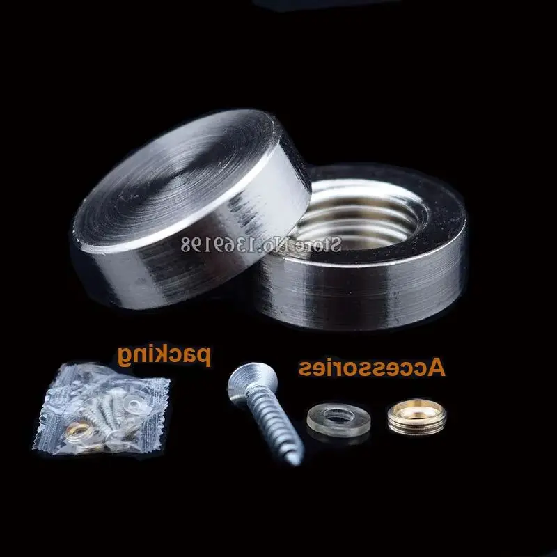 Wholesale 500PCS Solid Copper Advertising Nails Diameter 12~30mm Decorative Caps Acrylic Glass Mirror Nails Screw Fastener Parts