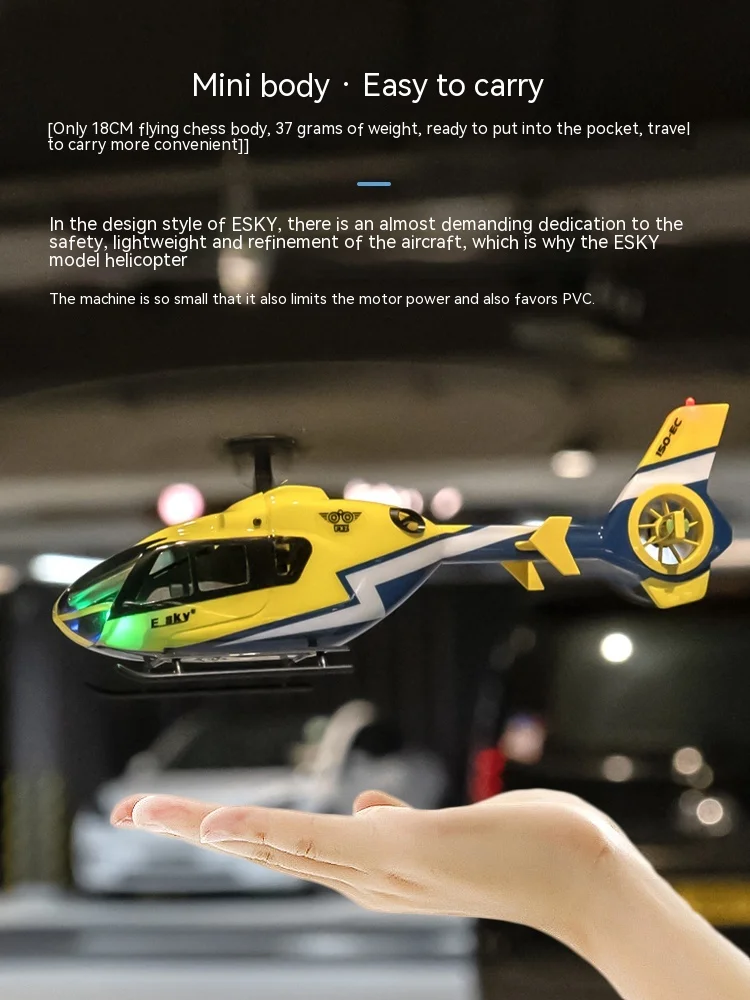 Nowy kontroler lotu Esky 150ec Mini Scale 6 Dof Fxz Altitude Hold Flybarless Rc Helicopter Rtf Ec135 Zabawka zewnętrzna dla dzieci