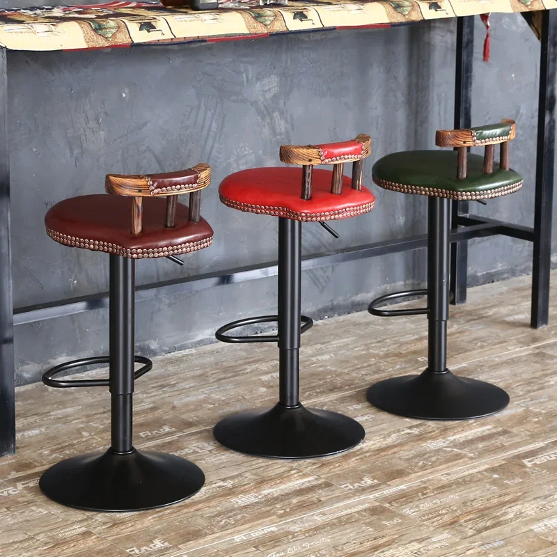 

Discount Modern Contracted Bar Chair Rotating Front Desk Cashier High Chair Home Back Creative Nordic Chair Coffee Shop Stool