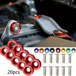 20pcs Aluminum M6 X 20 Car Styling Modification Fender Washer License Plate Bolts Car Decoration