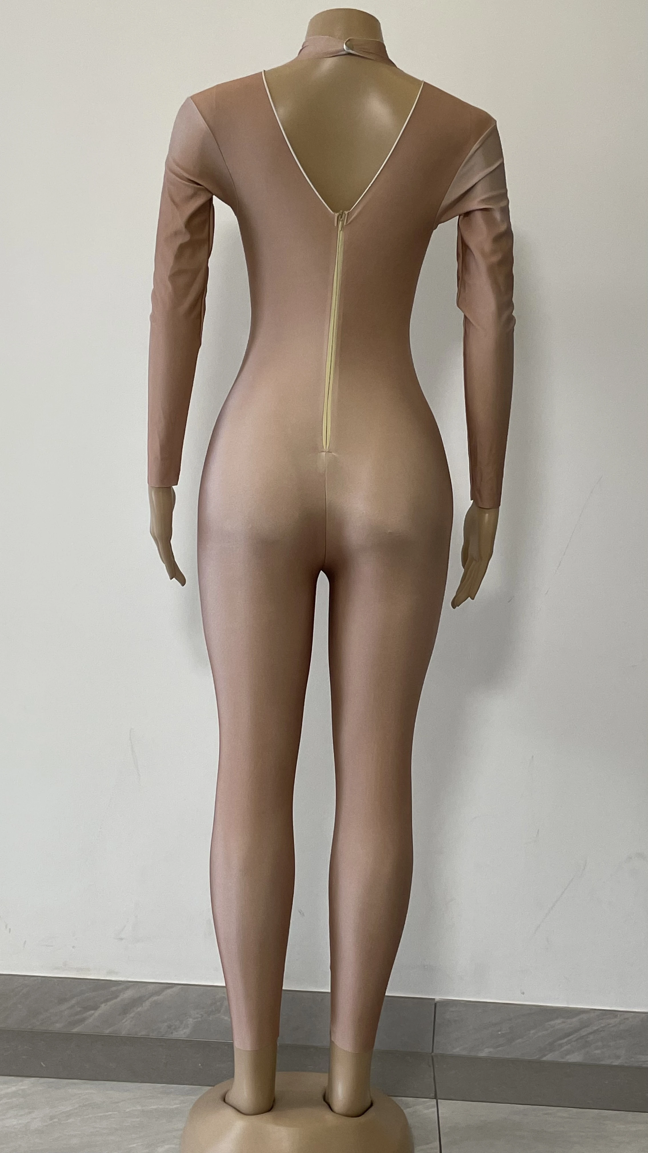 Nude Skinny Bodysuit Sexy Leggings Costume One-piece Dance Performance Wear Female Singer Stage Big Stretch Jumpsuit