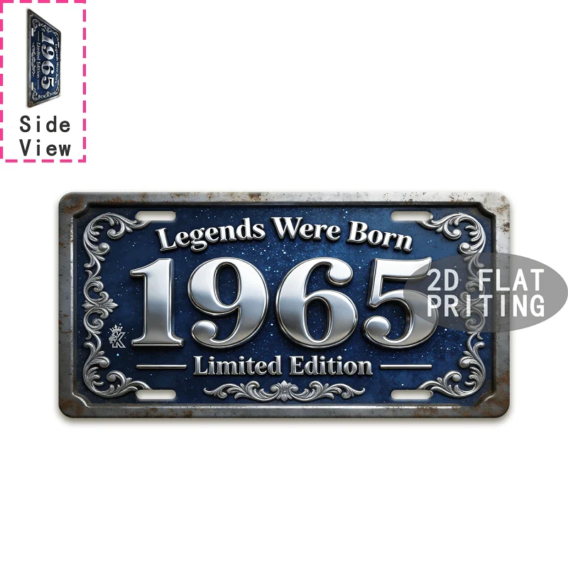 2D Flat/1pc Vintage 1965 Limited Edition Retro Metal Wall Sign/Suitable for Men's Cave, Decor, Country Style Decoration, Birthda