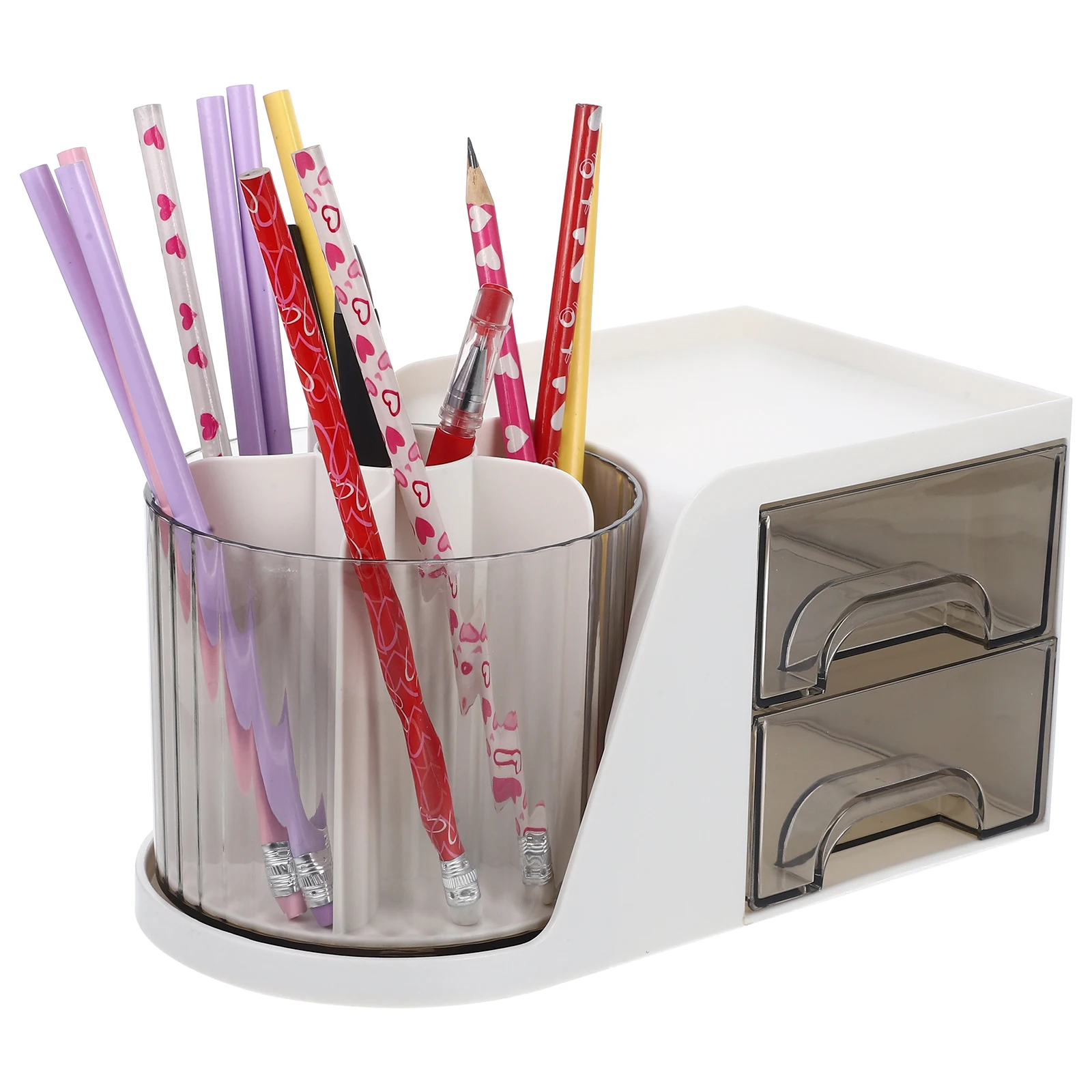 

Stationery Storage Box Pen Holder White Office Cute Stationary Plastic Pastel Pencil Organizer for Classroom