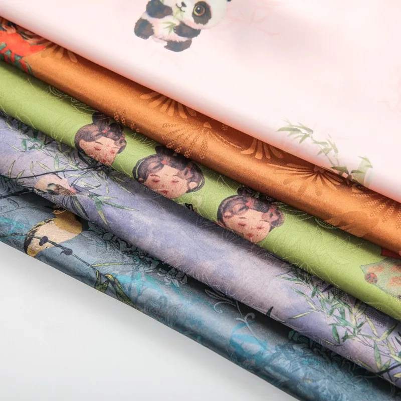 

Жаккардовый Cheongsam из атласной ткани Xiangyunsha, домашняя одежда с принтом