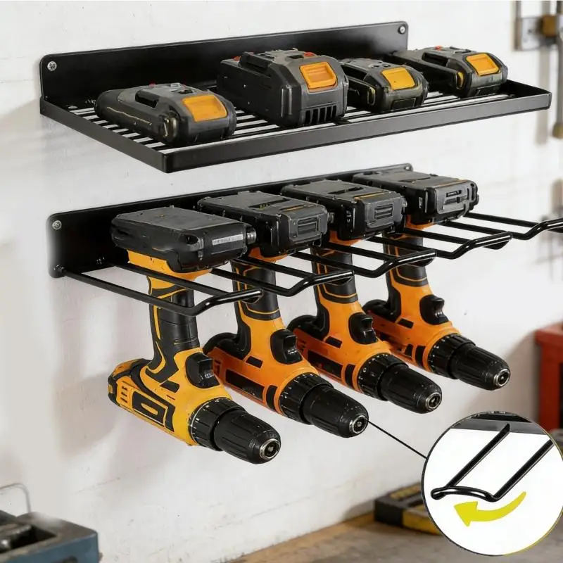Wall Mounted Power Tool Rack Tool Holder Drill Screwdriver Storage Rack Heavy Duty Pegboard Wall Storage Tool Enduring M4YD