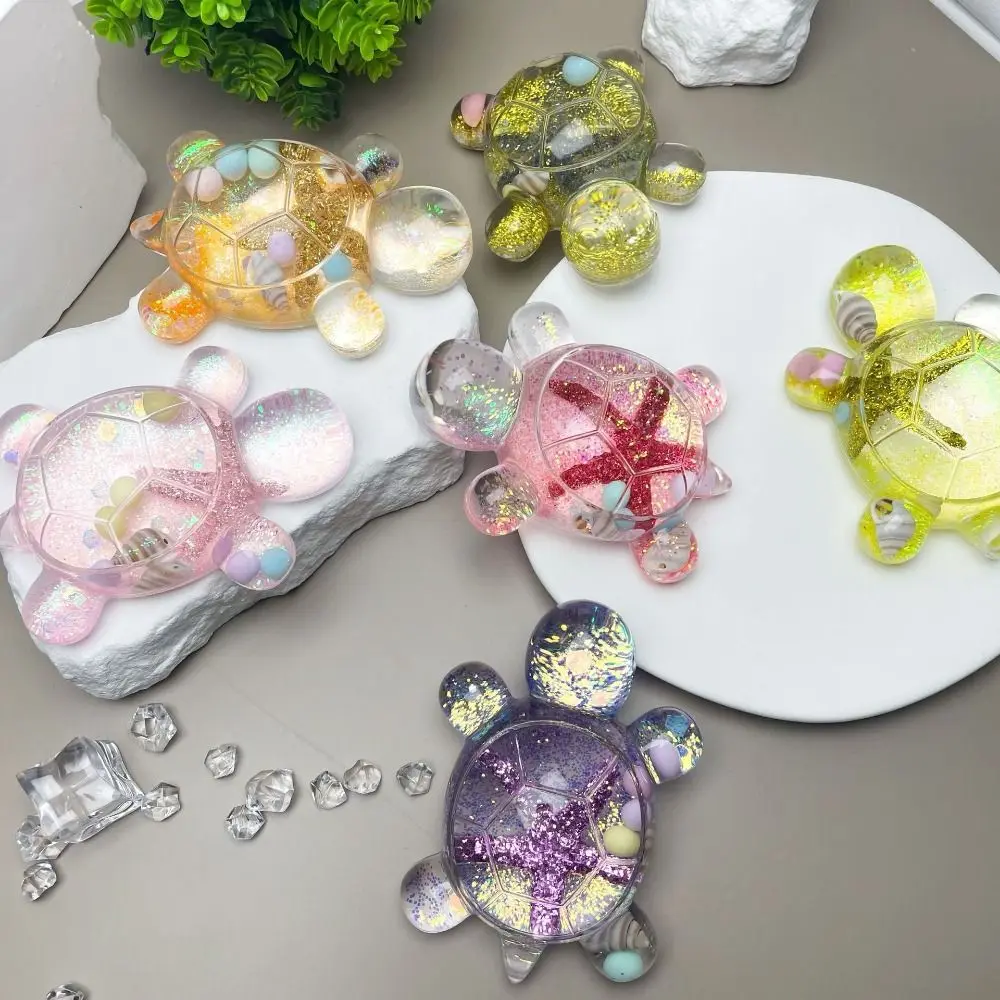 Flash Flowing Sand Candy Color Turtle Dolls Starfish Cute Starfish Turtle Toy Luminous Bead Mini Turtle Small Ornament Gifts