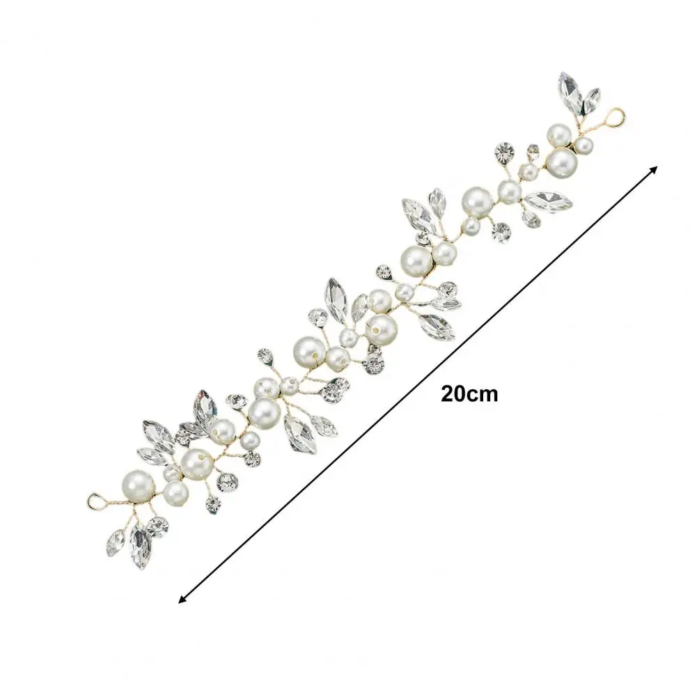 Fabulous Lightweight Back Hair Decor Bride Wedding Headdress Faux Pearl Anti-slip Bride Hair Decor Jewelry Hair Accessory