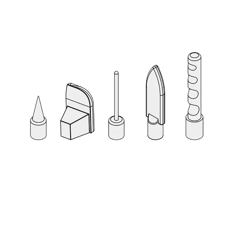 Vulcan Creaser Tips Set – SS & Brass Iron Wax Spreader Strap Punch Burnish Sinter M5 (No Heating Rod)