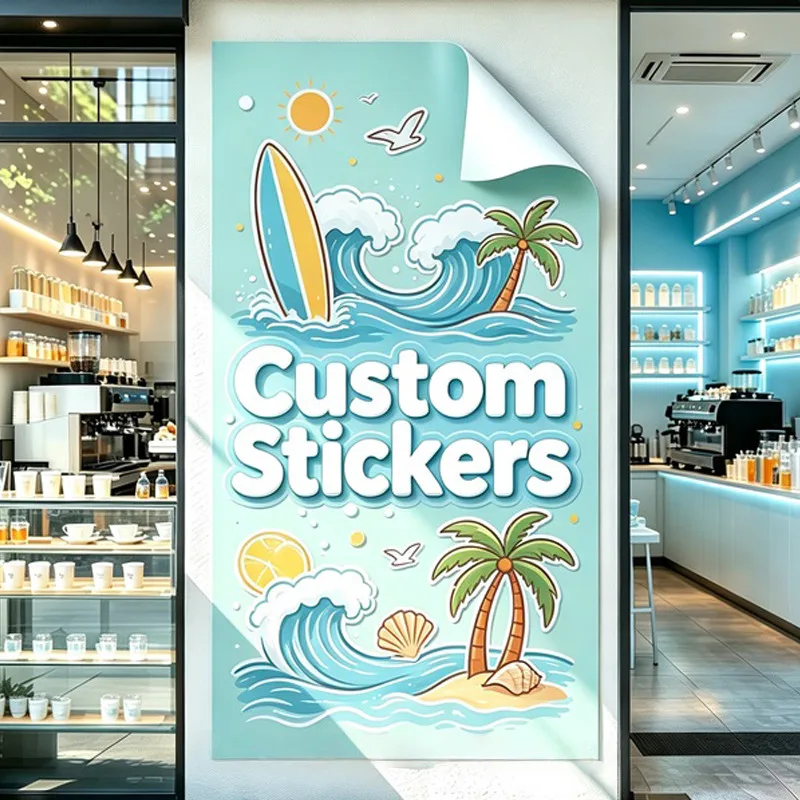 Any Size 100 cm Custom Stickers Suitable For Assisted Living Facility Coffee Shop Barber Shop Commercial Advertising Promotion