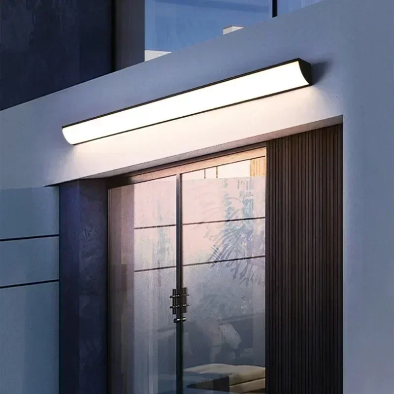 Long Wall Light Outdoor Waterproof Modern Long Strip LED Lighting Motion Sensor Garden Villa Porch Courtyard Outdoor Lighting