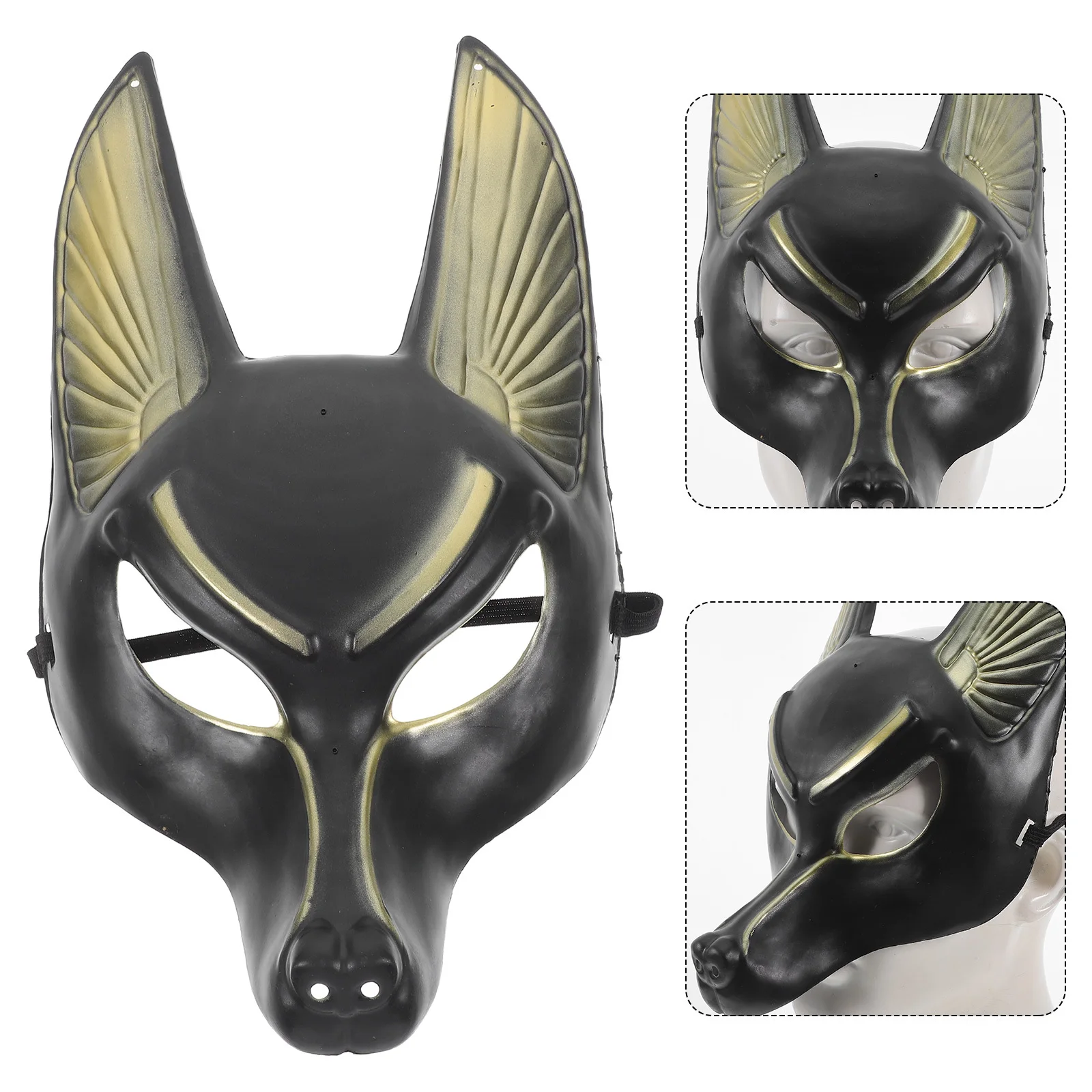 

Anubis Mask Halloween Cosplay Prop Retro Vintage Party Costume Decor Plastic Mask for Adults Creepy Photography Prom Decorative
