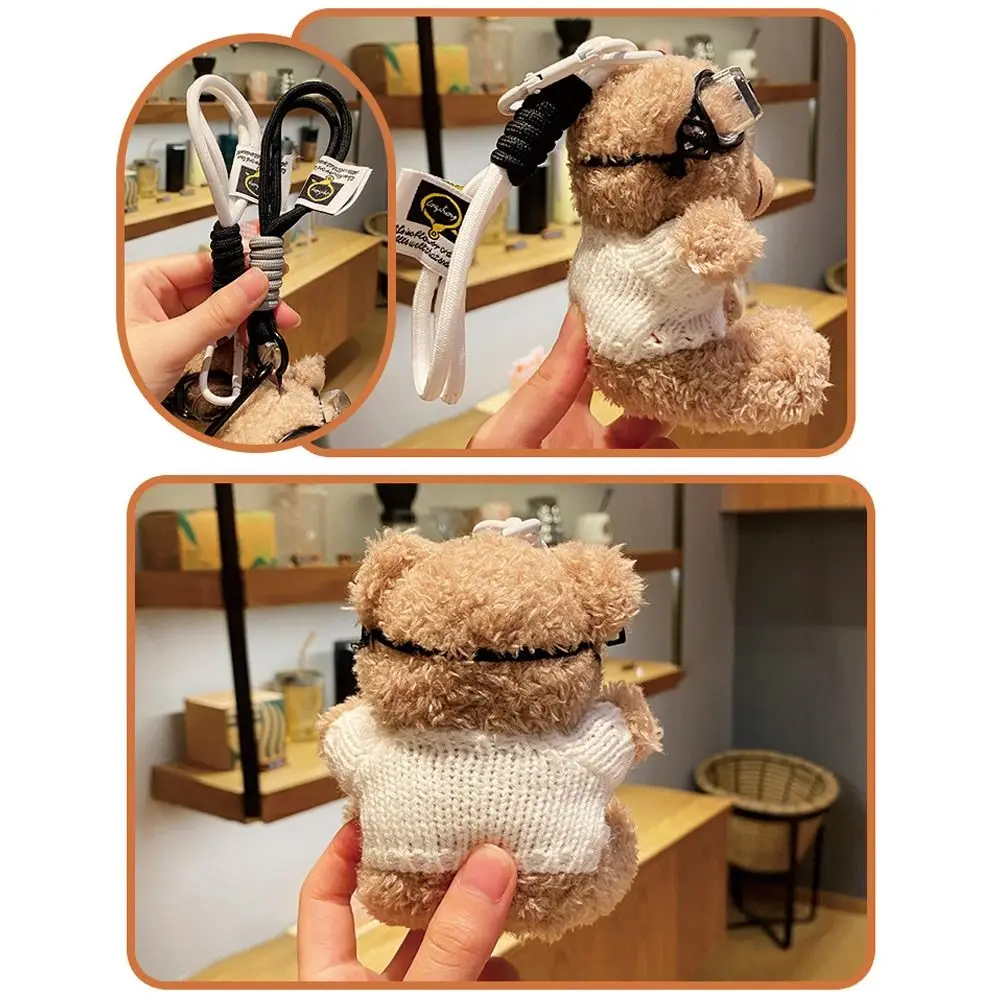 Colgante de oso de peluche de oso marrón de dibujos animados, accesorios de bolsa lindos, colgantes de felpa, adorno, colgante de bolsa