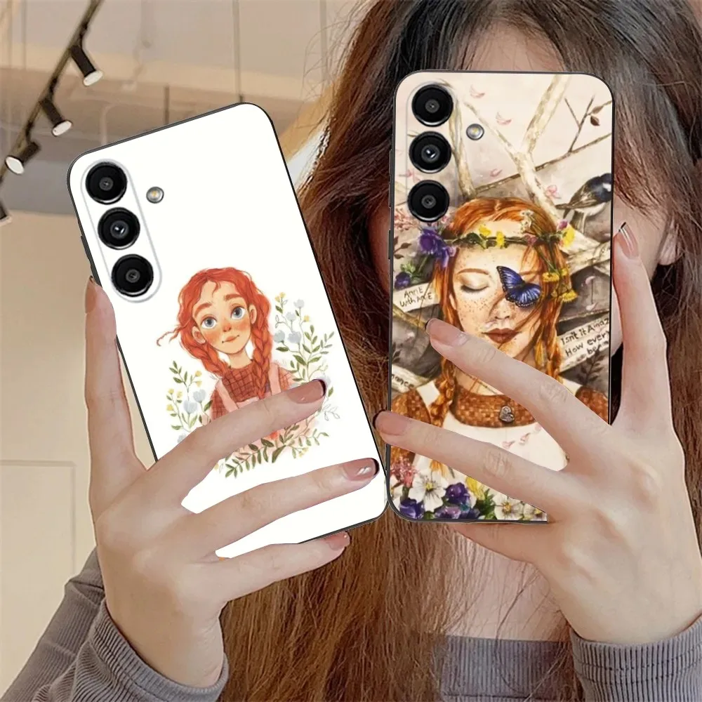 

A-Anne with an E Phone Case For Samsung S24,S21,S22,S23,S30,Ultra,S20,Plus,Fe,Lite,Note,10,9,5G Black Soft Cover